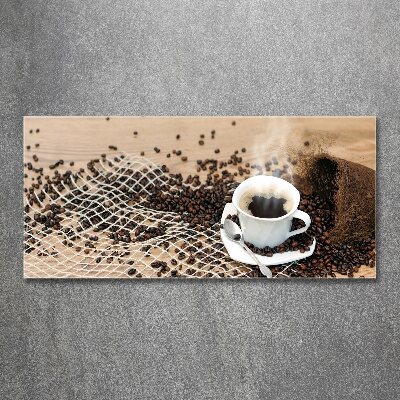 Cuadro metacrilato horizontal Café y granos de café