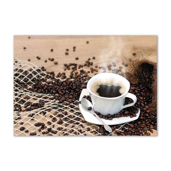 Cuadro metacrilato horizontal Café y granos de café