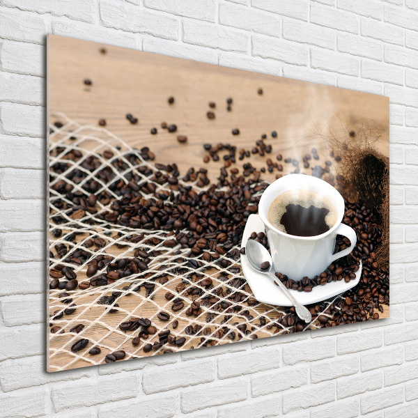 Cuadro metacrilato horizontal Café y granos de café