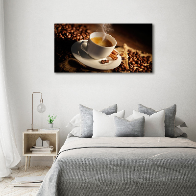 Cuadro acrílico horizontal Café en una taza