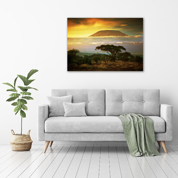 Pintura en acrílico horizontal Kilimanjaro Kenia