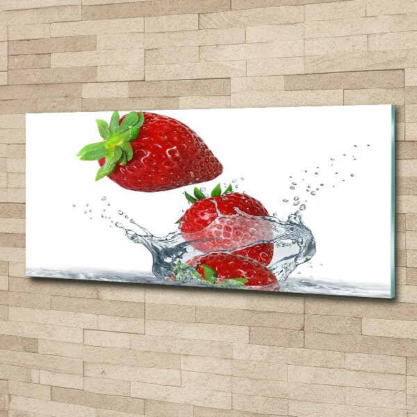 Cuadro metacrilato horizontal Fresas y agua