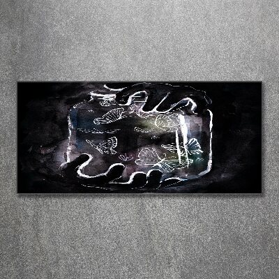 Pintura en acrílico horizontal Mariposas en un frasco