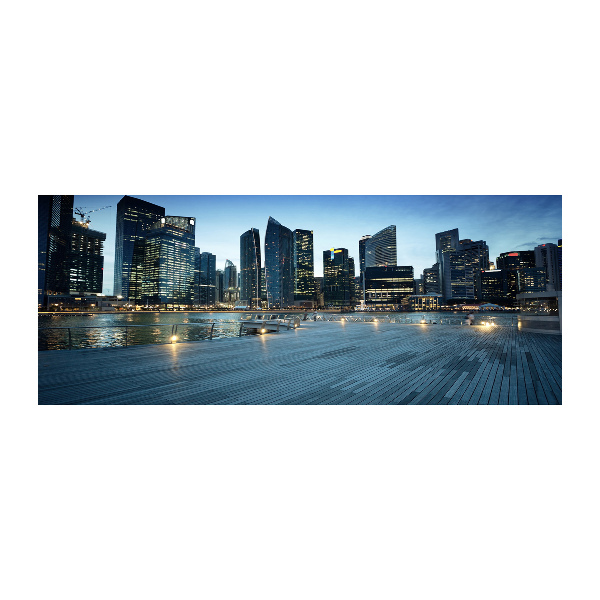 Cuadro acrílico horizontal Singapur de noche