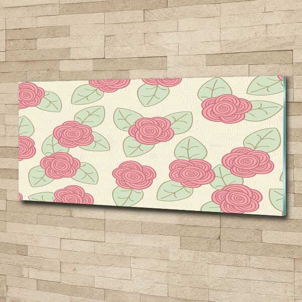 Pintura en acrílico horizontal Rosas