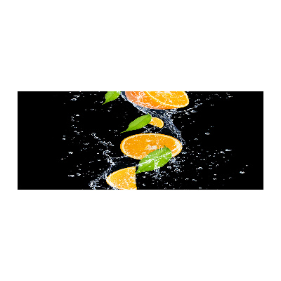 Foto en metacrilato horizontal Naranjas y agua