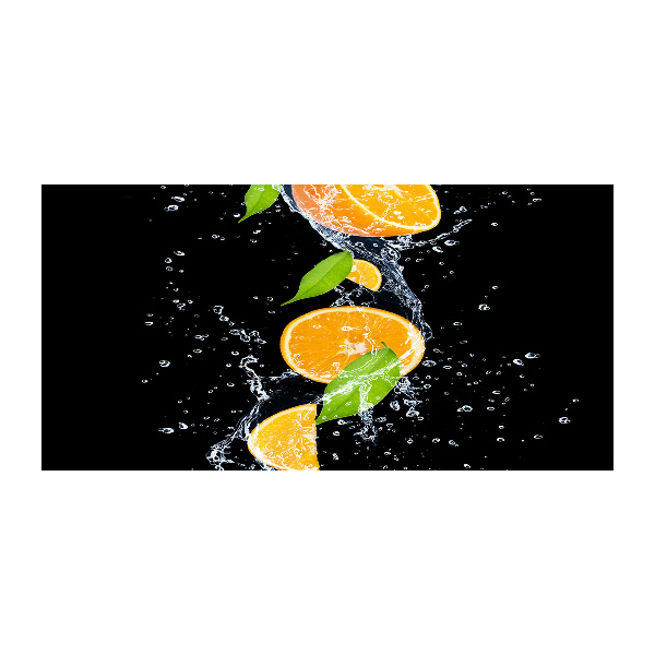 Foto en metacrilato horizontal Naranjas y agua