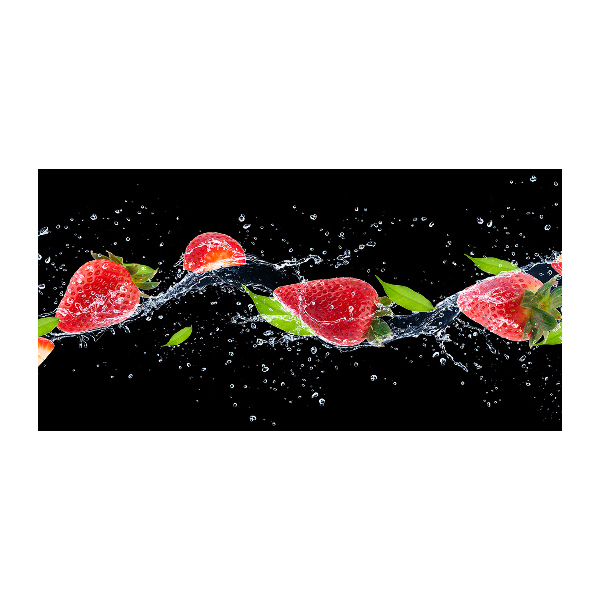 Cuadro acrílico horizontal Fresas y agua