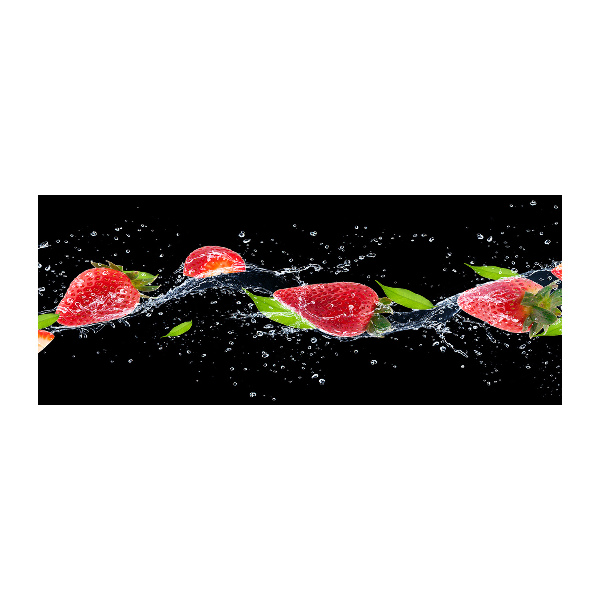 Cuadro acrílico horizontal Fresas y agua