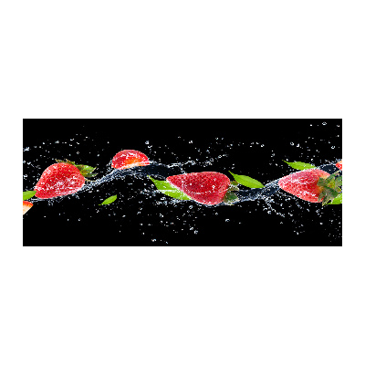 Cuadro acrílico horizontal Fresas y agua