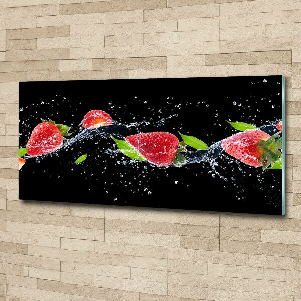 Cuadro acrílico horizontal Fresas y agua