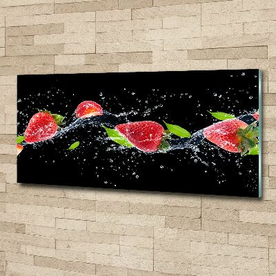 Cuadro acrílico horizontal Fresas y agua