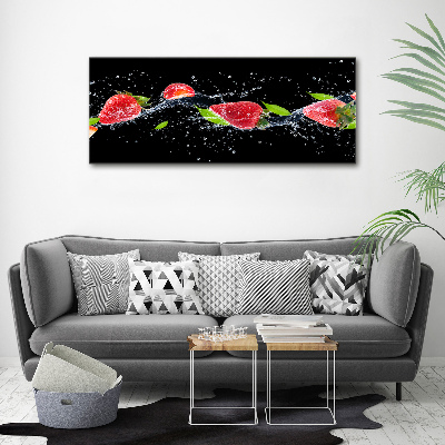 Cuadro acrílico horizontal Fresas y agua