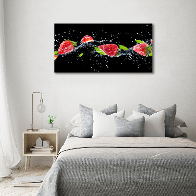 Cuadro acrílico horizontal Fresas y agua