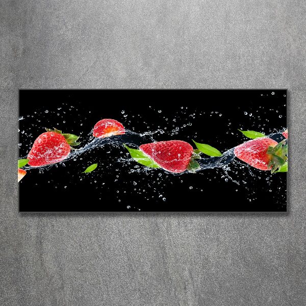 Cuadro acrílico horizontal Fresas y agua