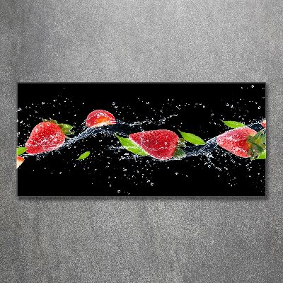 Cuadro acrílico horizontal Fresas y agua