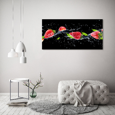 Cuadro acrílico horizontal Fresas y agua