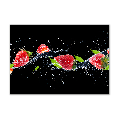 Cuadro acrílico horizontal Fresas y agua