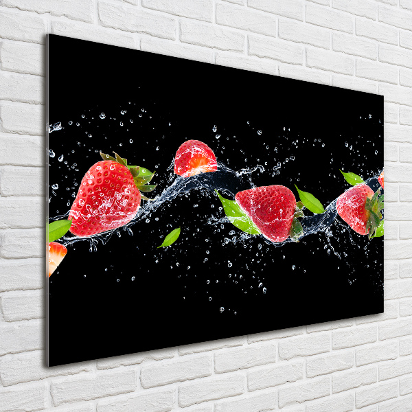 Cuadro acrílico horizontal Fresas y agua