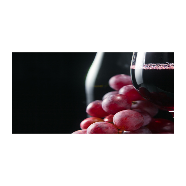 Cuadro acrílico horizontal Uvas y vino