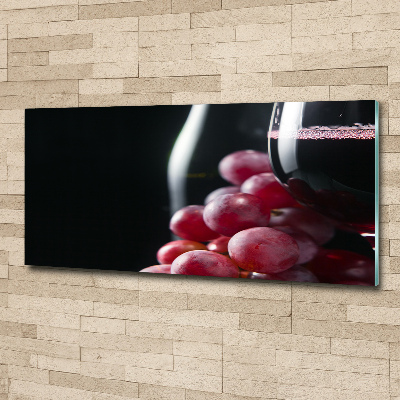 Cuadro acrílico horizontal Uvas y vino