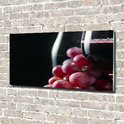 Cuadro acrílico horizontal Uvas y vino