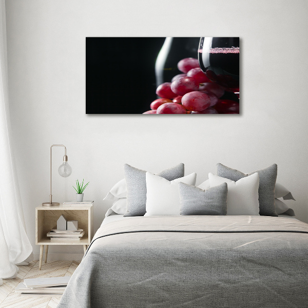 Cuadro acrílico horizontal Uvas y vino