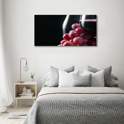 Cuadro acrílico horizontal Uvas y vino