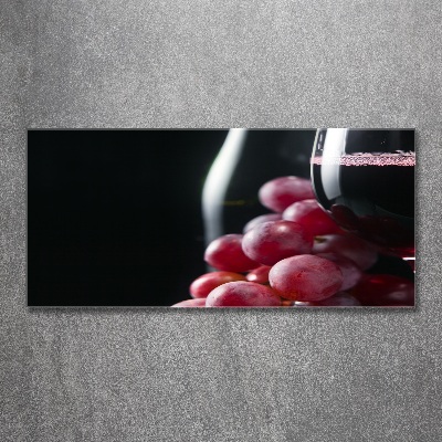 Cuadro acrílico horizontal Uvas y vino