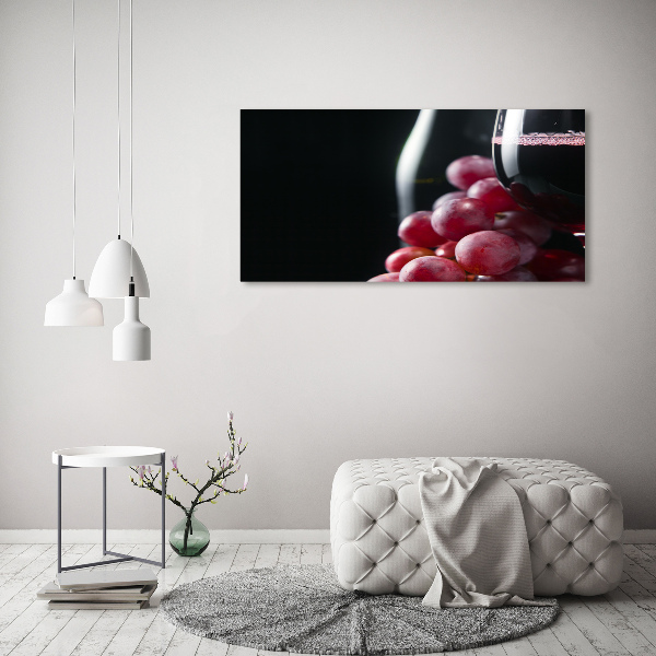 Cuadro acrílico horizontal Uvas y vino