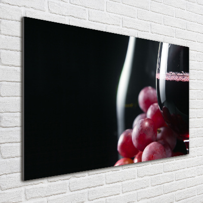 Cuadro acrílico horizontal Uvas y vino