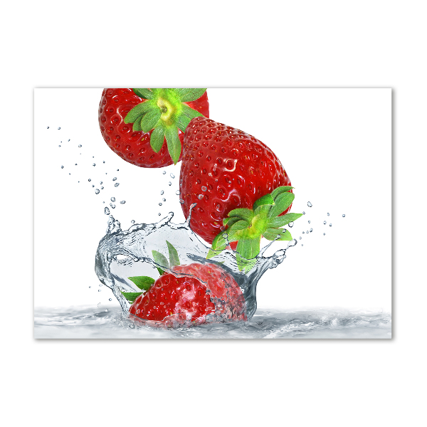 Cuadro metacrilato horizontal Fresas y agua