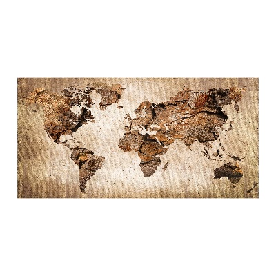 Pintura en acrílico horizontal Mapa del mundo de madera