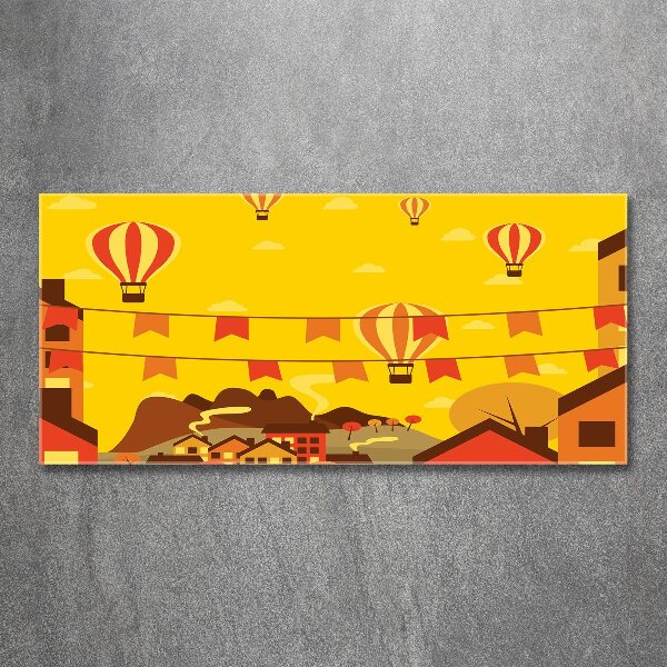 Cuadro metacrilato horizontal Globos sobre la ciudad