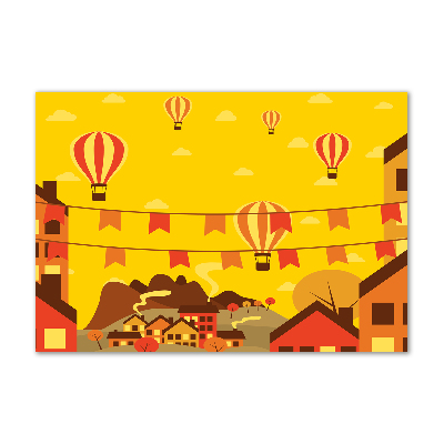 Cuadro metacrilato horizontal Globos sobre la ciudad