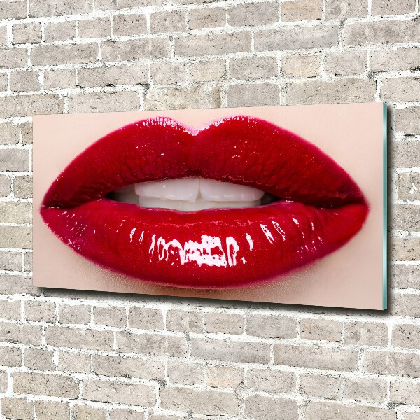 Cuadro metacrilato horizontal labios rojos