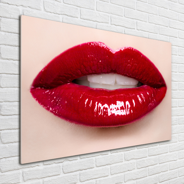 Cuadro metacrilato horizontal labios rojos