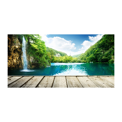 Cuadro acrílico horizontal Cascada en el bosque