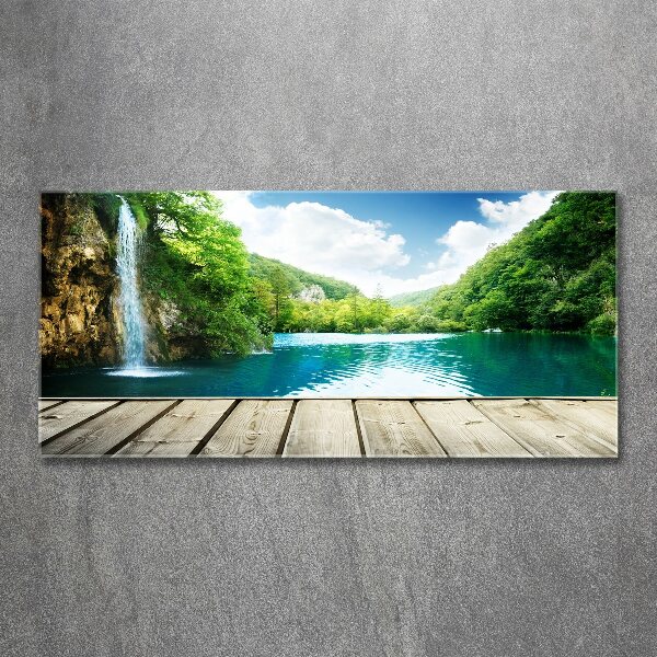 Cuadro acrílico horizontal Cascada en el bosque
