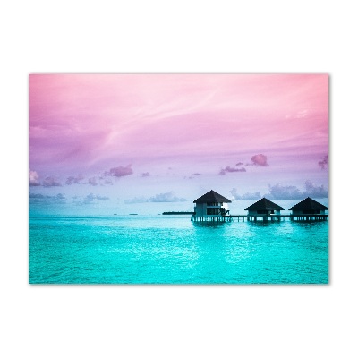 Foto en metacrilato horizontal Bungalows sobre el agua