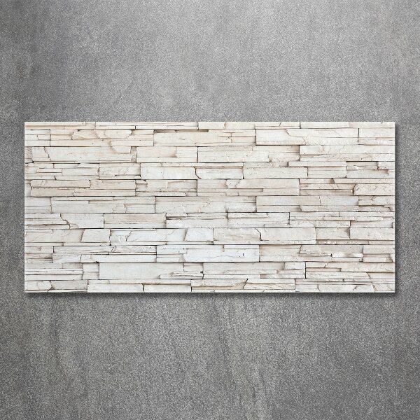 Pintura en acrílico horizontal Muro de piedra blanca