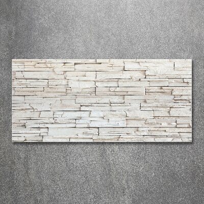 Pintura en acrílico horizontal Muro de piedra blanca