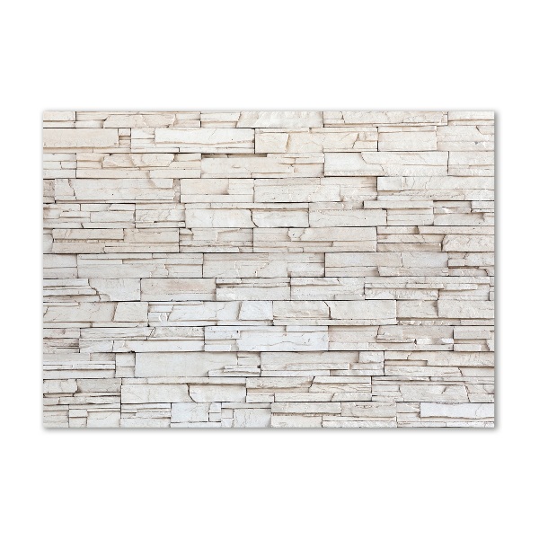 Pintura en acrílico horizontal Muro de piedra blanca