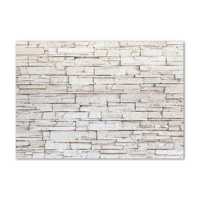 Pintura en acrílico horizontal Muro de piedra blanca