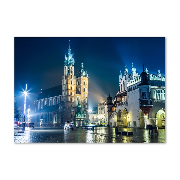 Cuadro metacrilato horizontal Cracovia de noche