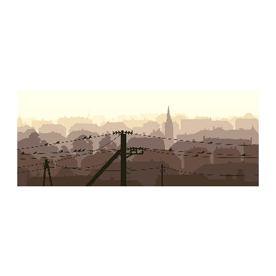 Cuadro metacrilato horizontal Línea de la ciudad