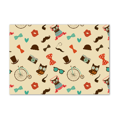 Foto en metacrilato horizontal Búhos hipster