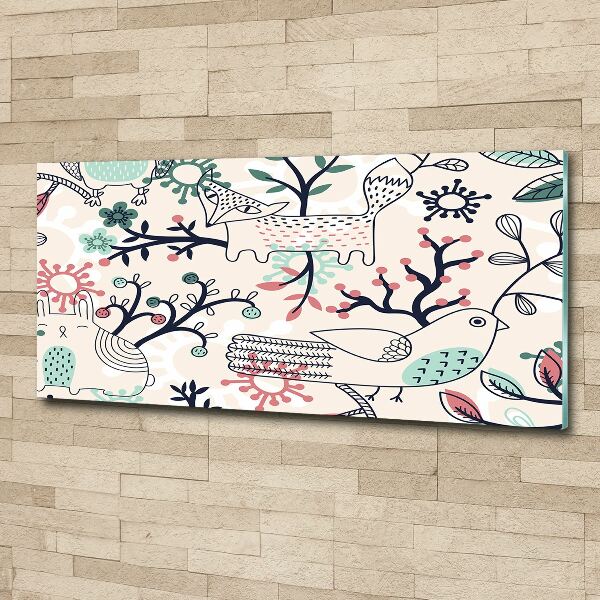 Cuadro metacrilato horizontal Animales y flores