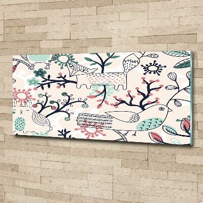 Cuadro metacrilato horizontal Animales y flores