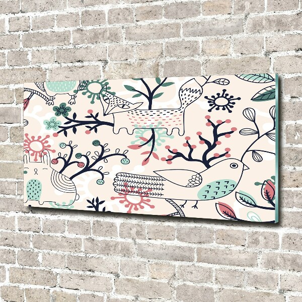 Cuadro metacrilato horizontal Animales y flores